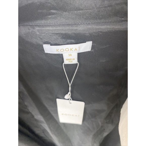 BNWT Kookaï HUNTINGTON WRAP DRESS BLACK Colour Size 34 AU 10 - Picture 9 of 10